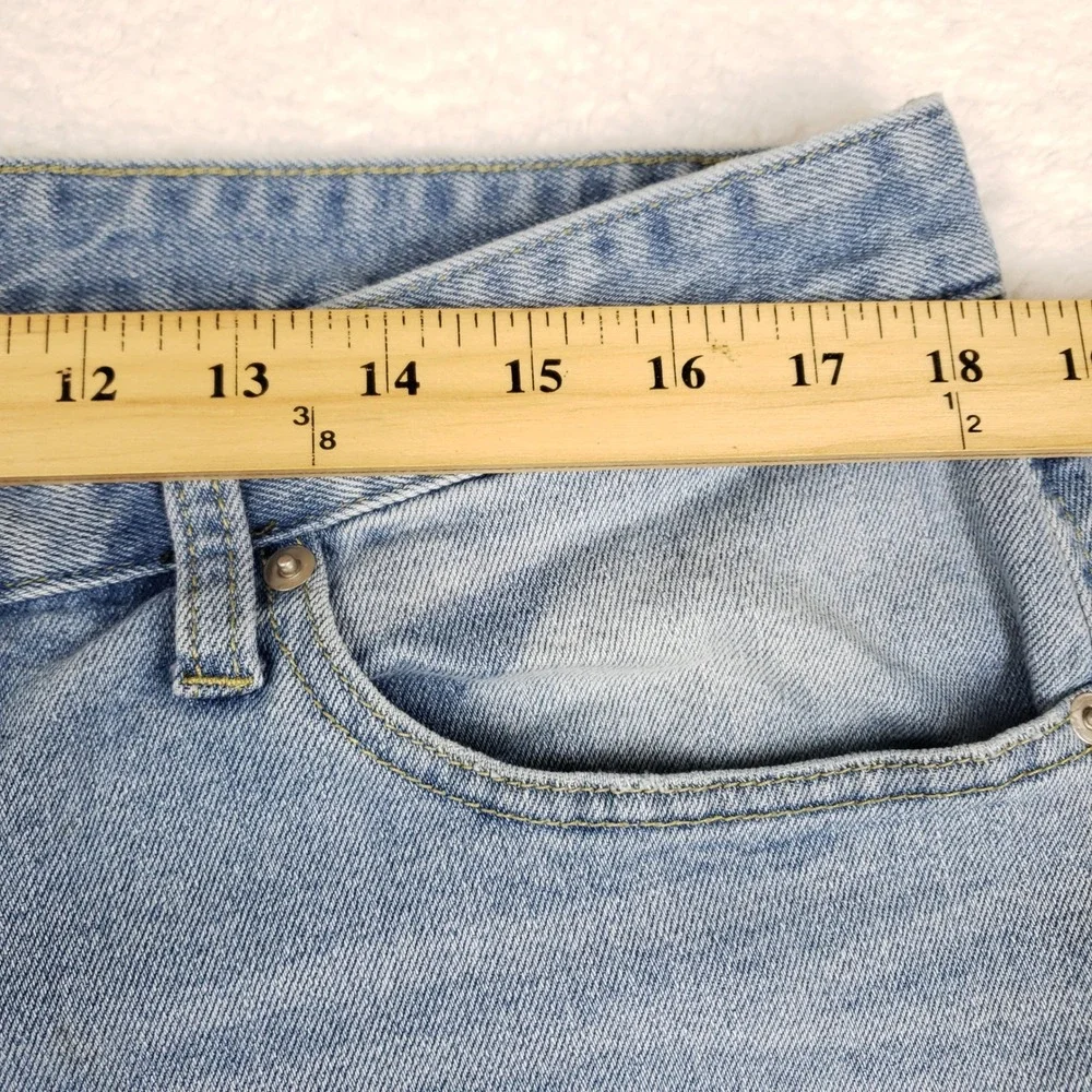 Fashion Nova Men Light Wash Moto Distressed Skinny Jeans Blue Size 36 Ankle Zip